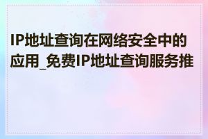 IP地址查询在网络安全中的应用_免费IP地址查询服务推荐