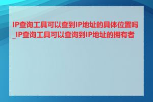 IP查询工具可以查到IP地址的具体位置吗_IP查询工具可以查询到IP地址的拥有者吗