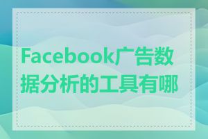 Facebook广告数据分析的工具有哪些