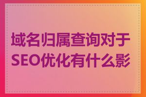 域名归属查询对于SEO优化有什么影响