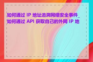 如何通过 IP 地址追溯网络安全事件_如何通过 API 获取自己的外网 IP 地址