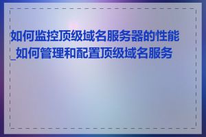 如何监控顶级域名服务器的性能_如何管理和配置顶级域名服务器