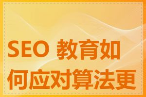 SEO 教育如何应对算法更新