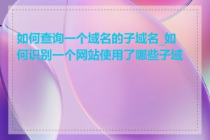 如何查询一个域名的子域名_如何识别一个网站使用了哪些子域名