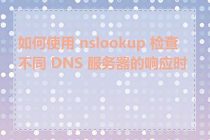 如何使用 nslookup 检查不同 DNS 服务器的响应时间