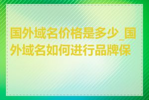 国外域名价格是多少_国外域名如何进行品牌保护