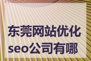 东莞网站优化seo公司有哪些