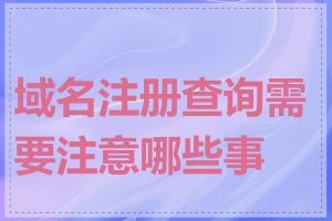 域名注册查询需要注意哪些事项