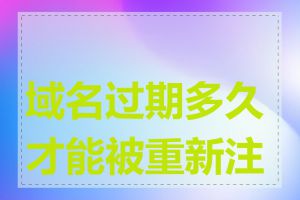 域名过期多久才能被重新注册