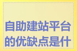 自助建站平台的优缺点是什么