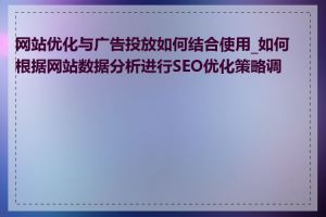 网站优化与广告投放如何结合使用_如何根据网站数据分析进行SEO优化策略调整