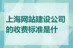 上海网站建设公司的收费标准是什么