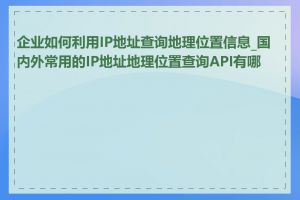 企业如何利用IP地址查询地理位置信息_国内外常用的IP地址地理位置查询API有哪些