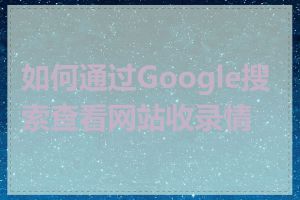 如何通过Google搜索查看网站收录情况