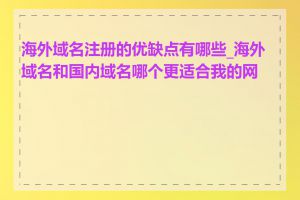 海外域名注册的优缺点有哪些_海外域名和国内域名哪个更适合我的网站