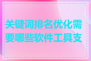 关键词排名优化需要哪些软件工具支持