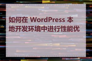 如何在 WordPress 本地开发环境中进行性能优化