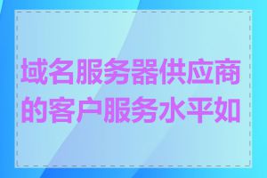 域名服务器供应商的客户服务水平如何