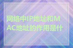 网络中IP地址和MAC地址的作用是什么