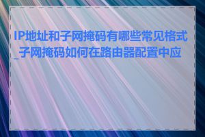 IP地址和子网掩码有哪些常见格式_子网掩码如何在路由器配置中应用