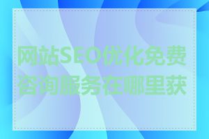 网站SEO优化免费咨询服务在哪里获取