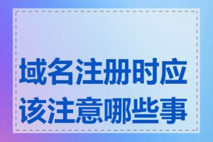 域名注册时应该注意哪些事项