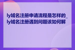 ly域名注册申请流程是怎样的_ly域名注册遇到问题该如何解决