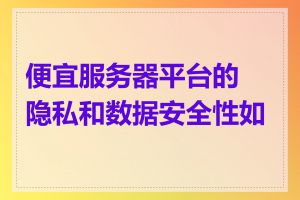 便宜服务器平台的隐私和数据安全性如何