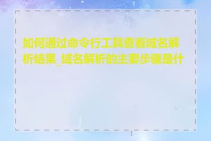 如何通过命令行工具查看域名解析结果_域名解析的主要步骤是什么