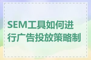 SEM工具如何进行广告投放策略制定