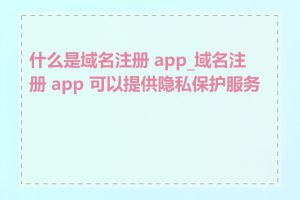 什么是域名注册 app_域名注册 app 可以提供隐私保护服务吗