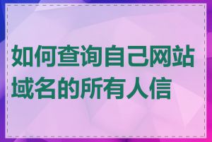 如何查询自己网站域名的所有人信息