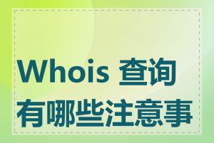 Whois 查询有哪些注意事项