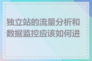 独立站的流量分析和数据监控应该如何进行