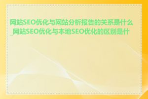 网站SEO优化与网站分析报告的关系是什么_网站SEO优化与本地SEO优化的区别是什么