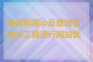 如何利用ip反查域名站长工具进行网站优化