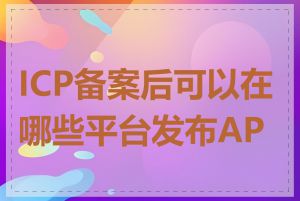 ICP备案后可以在哪些平台发布APP