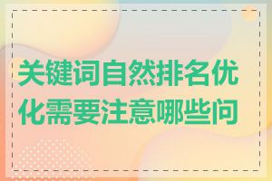 关键词自然排名优化需要注意哪些问题