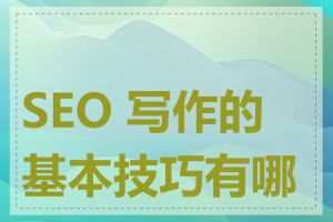 SEO 写作的基本技巧有哪些