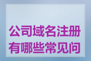 公司域名注册有哪些常见问题