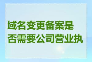 域名变更备案是否需要公司营业执照