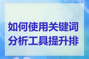 如何使用关键词分析工具提升排名