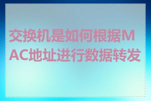 交换机是如何根据MAC地址进行数据转发的