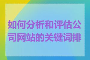 如何分析和评估公司网站的关键词排名