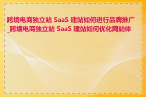 跨境电商独立站 SaaS 建站如何进行品牌推广_跨境电商独立站 SaaS 建站如何优化网站体验