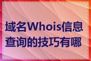 域名Whois信息查询的技巧有哪些