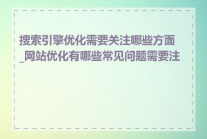 搜索引擎优化需要关注哪些方面_网站优化有哪些常见问题需要注意