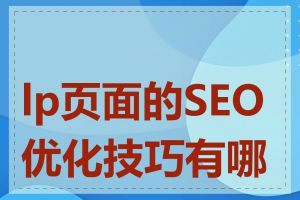 lp页面的SEO优化技巧有哪些