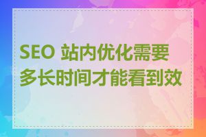 SEO 站内优化需要多长时间才能看到效果