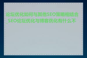 论坛优化如何与其他SEO策略相结合_SEO论坛优化与博客优化有什么不同